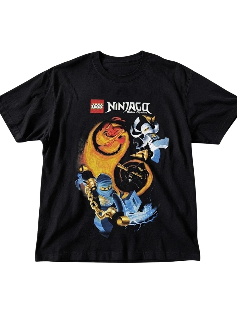Gildan Ninjago Black Tee with Multicolor Character Print